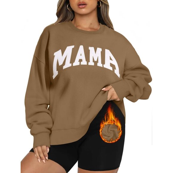 Sweaters - Plus Size Sweatshirt Women Cotton Blend Crew Neck Long Sleeve Oversized Casual